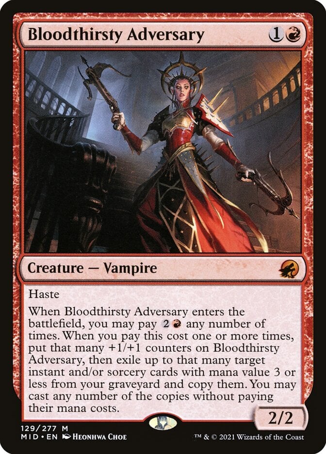 Image: Bloodthirsty Adversary - Innistrad: Midnight Hunt-(129)
