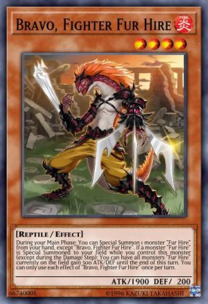 Bravo, Fighter Fur Hire - (2019 Gold Sarcophagus Tin Mega Pack) - (MP19-EN249) - (Common)