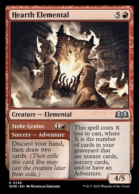 Hearth Elemental // Stoke Genius - Wilds of Eldraine-(136)