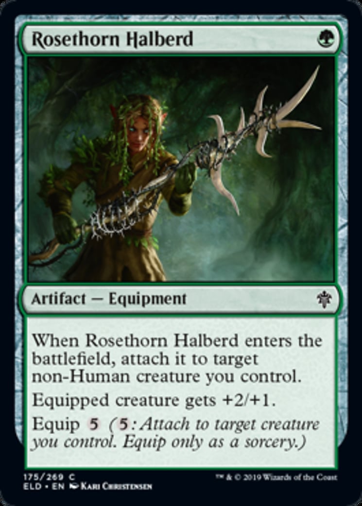 Rosethorn Halberd - Throne of Eldraine-(175)-Foil