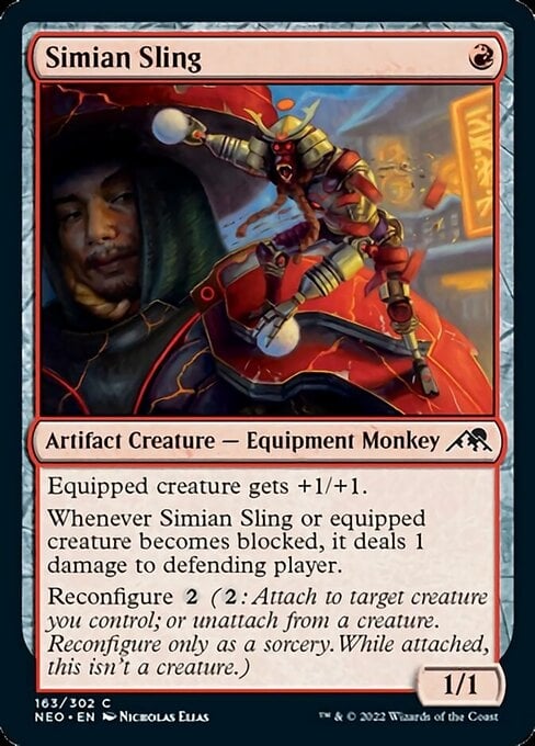 Simian Sling - Kamigawa: Neon Dynasty-(163)-Foil