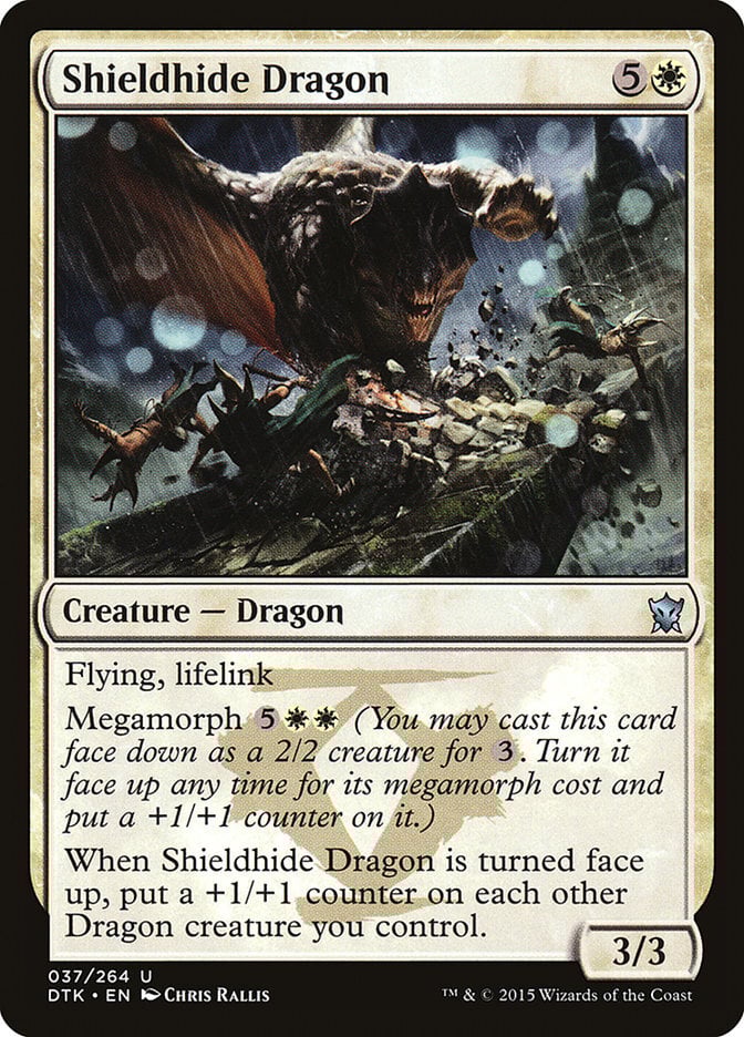 Shieldhide Dragon - Dragons of Tarkir-(037)-Foil