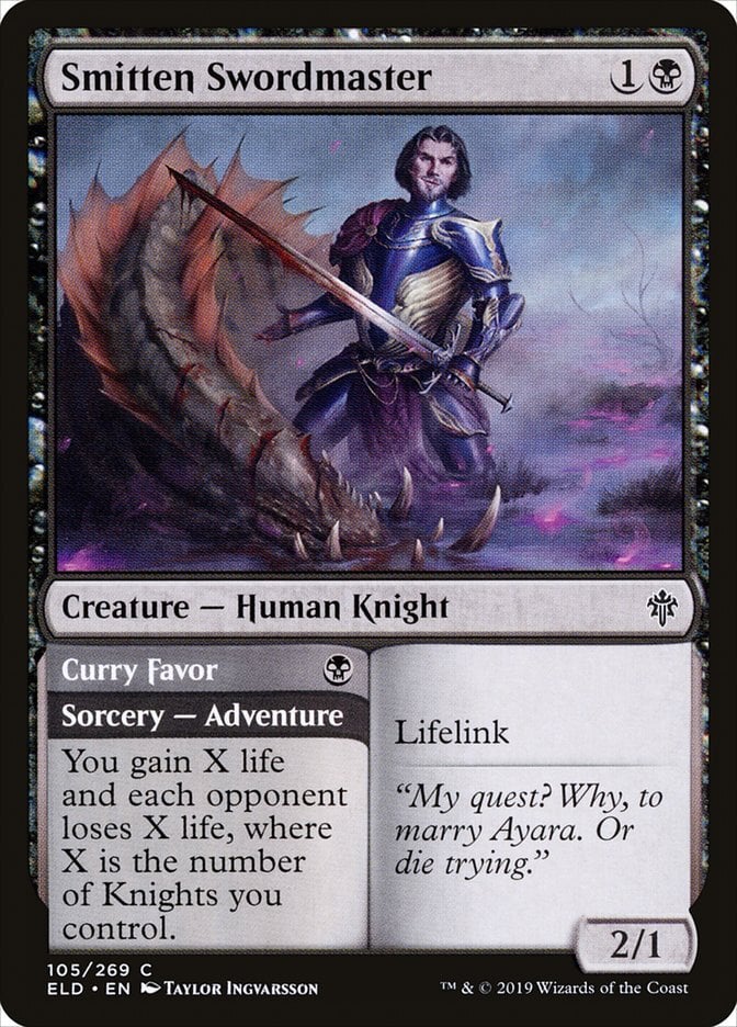 Smitten Swordmaster // Curry Favor - Throne of Eldraine-(105)-Foil