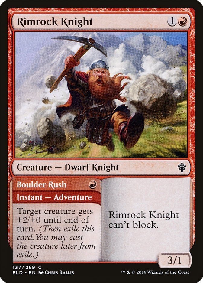 Rimrock Knight // Boulder Rush - Throne of Eldraine-(137)-Foil