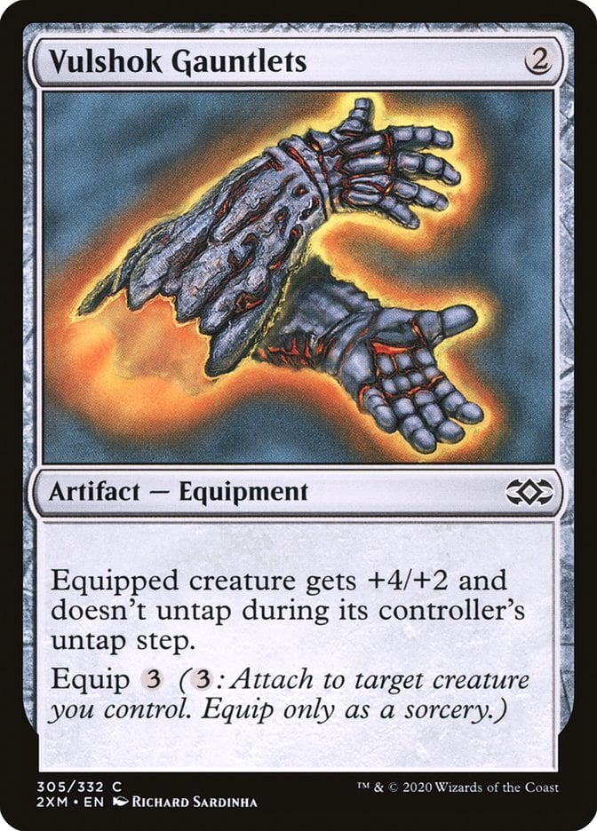Vulshok Gauntlets - Double Masters-(305)-Foil