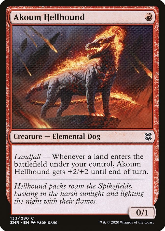 Akoum Hellhound - Zendikar Rising-(133)-Foil