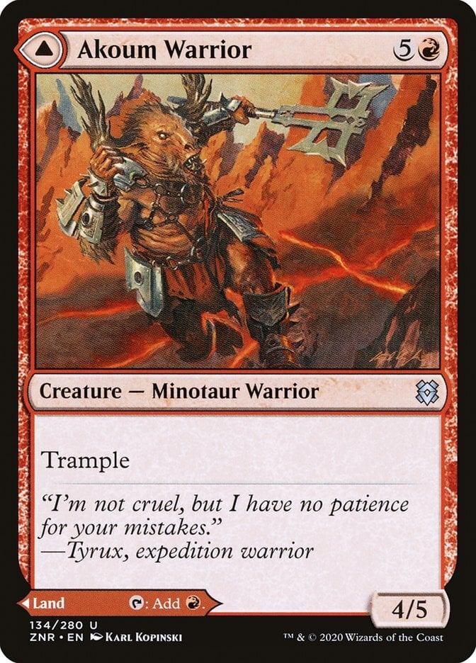 Akoum Warrior // Akoum Teeth - Zendikar Rising-(134)