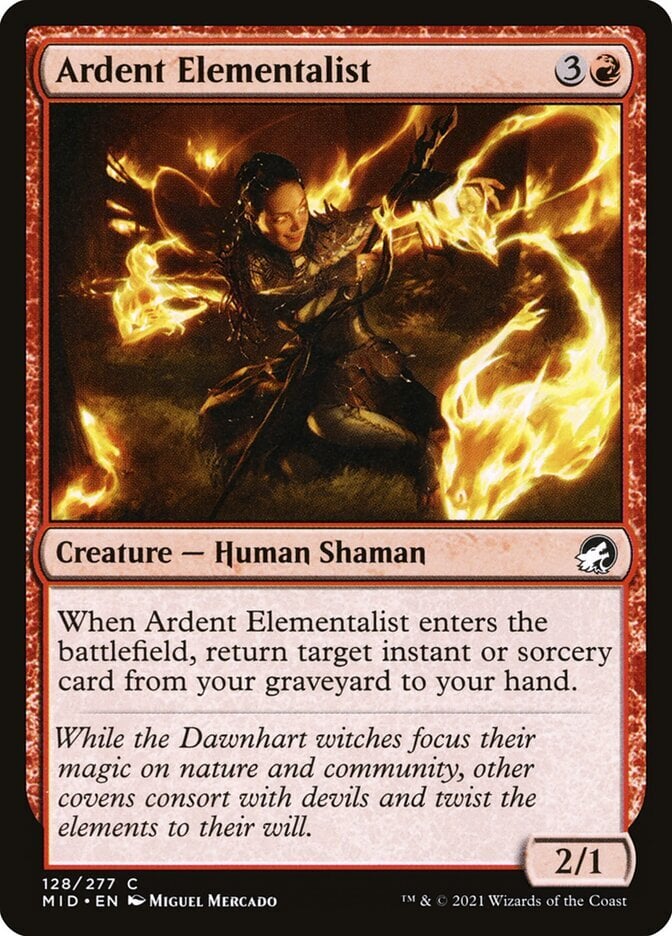 Ardent Elementalist - Innistrad: Midnight Hunt-(128)-Foil