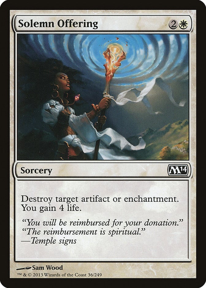 Solemn Offering - Magic 2014 Core Set-(036)