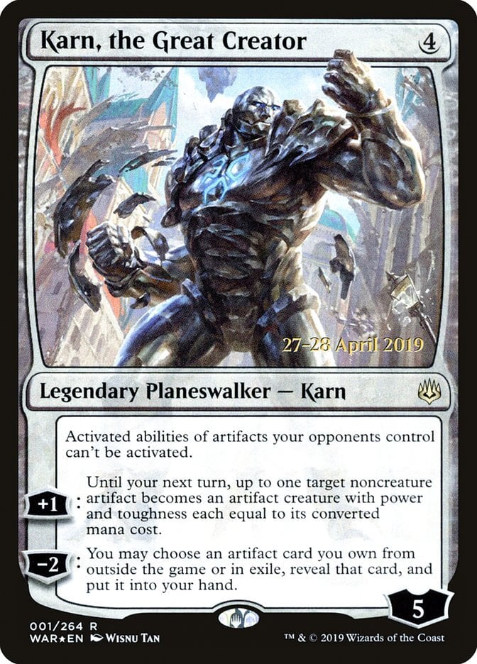 Karn, the Great Creator - Prerelease Events: War of the Spark-(001)-Foil